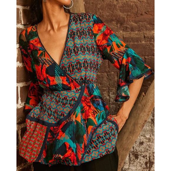 Bhanuni by Jyoti CELESTINE EMBROIDERED BLOUSE Sz. S - Picture 1 of 9